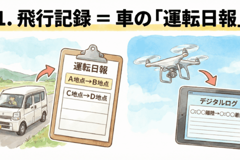 無人航空機(ドローン)の飛行記録