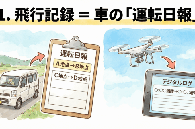 無人航空機(ドローン)の飛行記録